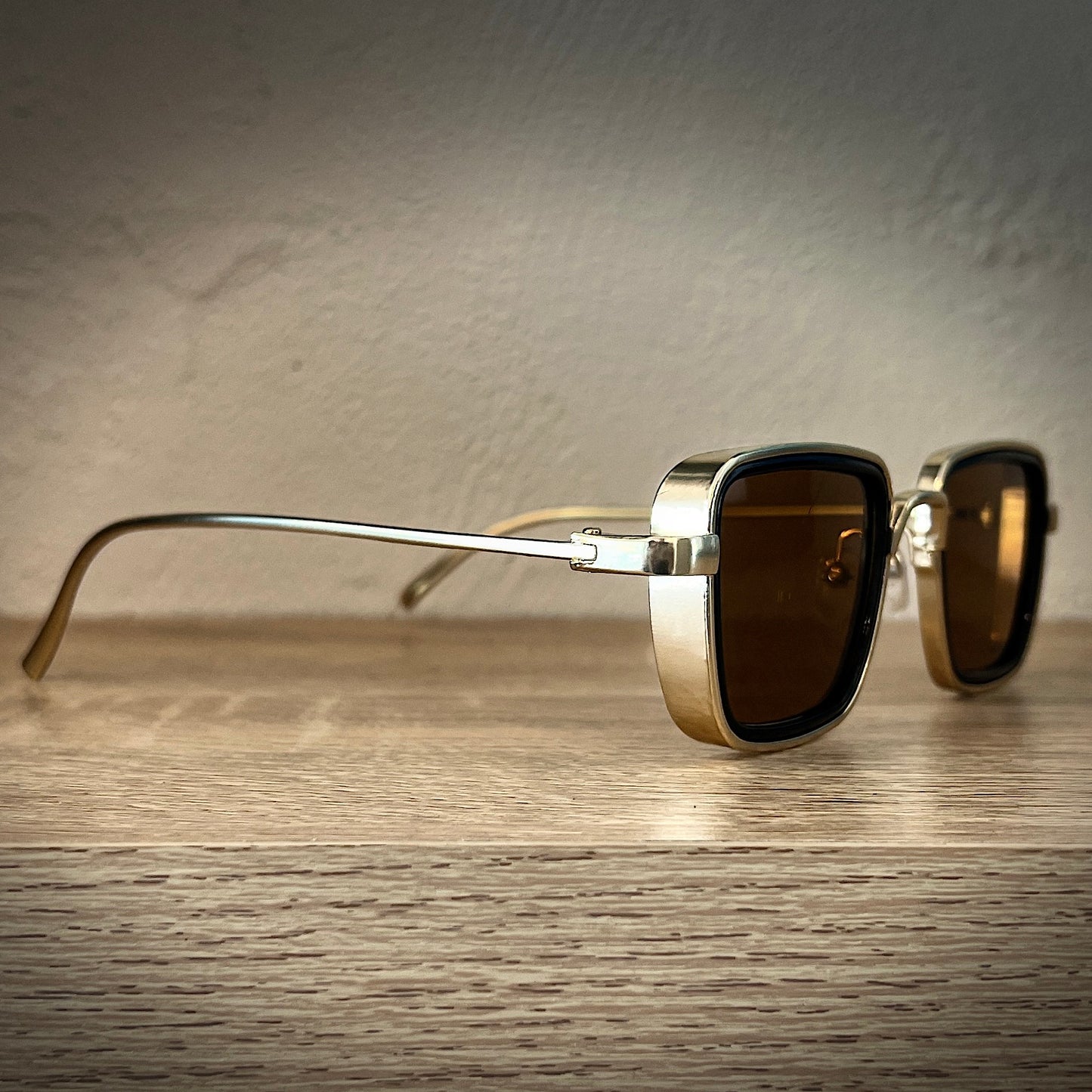 SUNGLASSES |BBC SUNNIES THICK METAL FRAME GOLD WITH BRONZE LENS