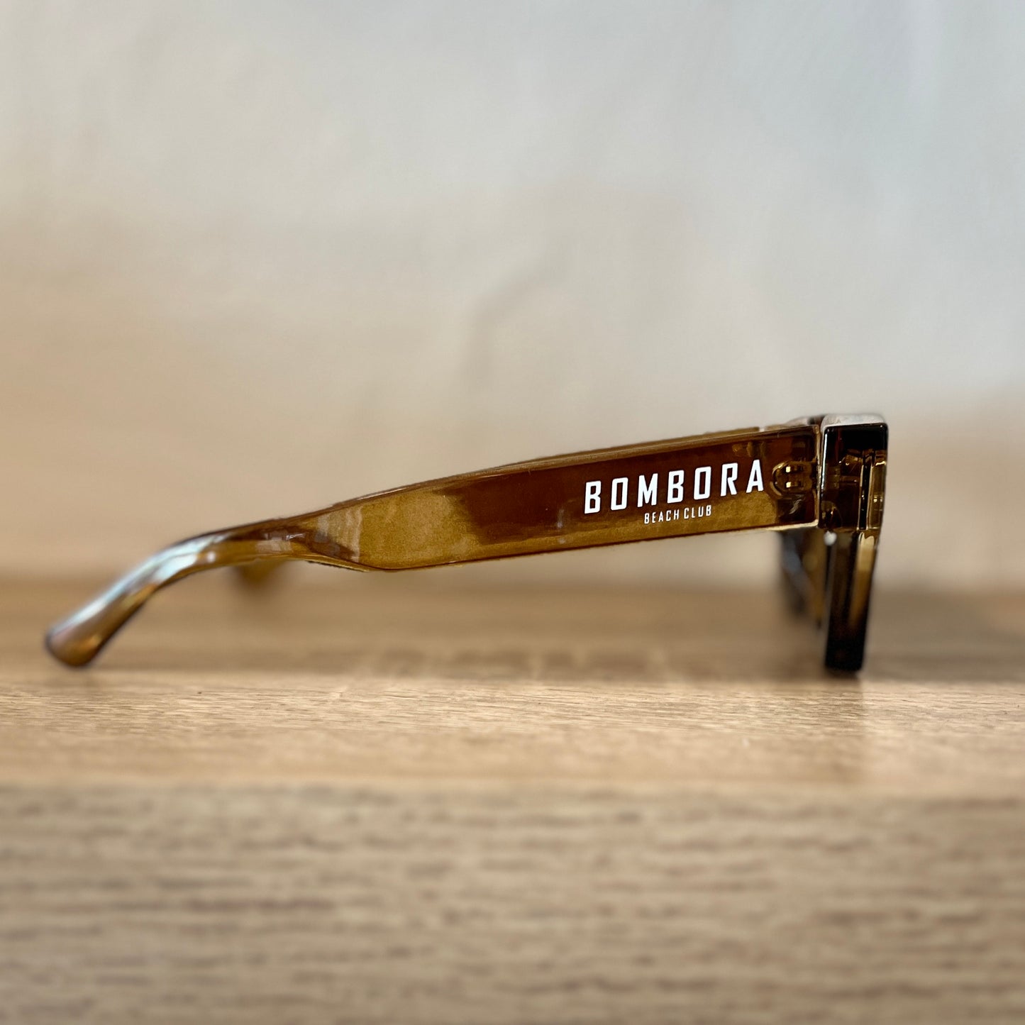 SUNGLASSES |BBC SUNNIES OLIVE CLEAR FRAME WITH GREY/BLUE LENS
