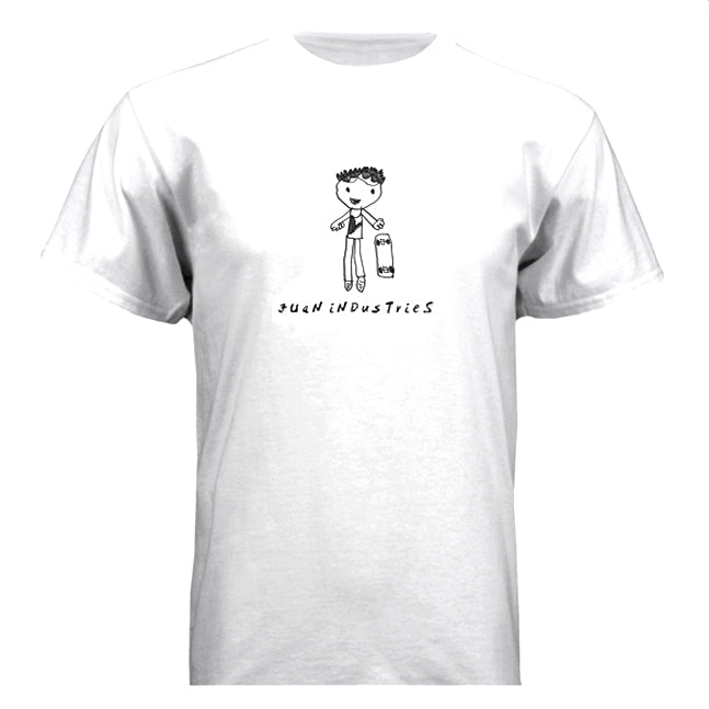 T-SHIRT | JUAN SKATER-KID WHITE WITH BLACK