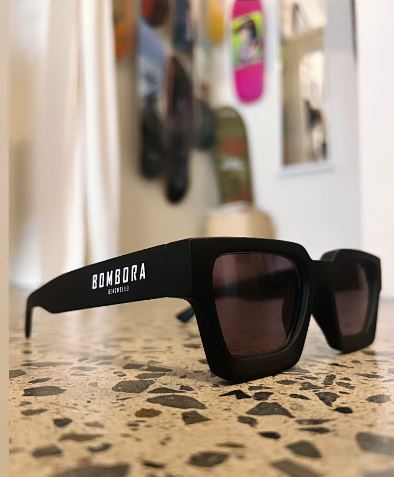 SUNGLASSES |BBC SUNNIES MATT BLACK WITH BLUE/GREY LENS