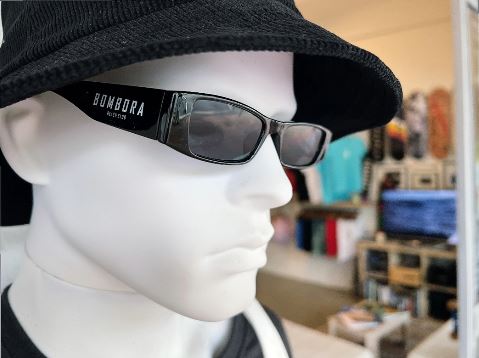 SUNGLASSES |BBC SUNNIES "MICROS" BLACK WITH GREY/BLUE LENS