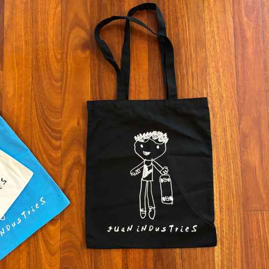 TOTE BAG | JUAN SKATER-KID TOTE BAG BLACK