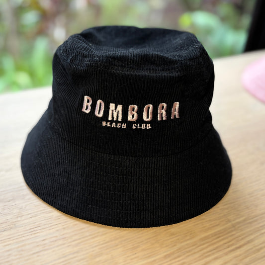 BUCKET HAT  | BOMBORA BUCKET CORDAROY HAT BLACK