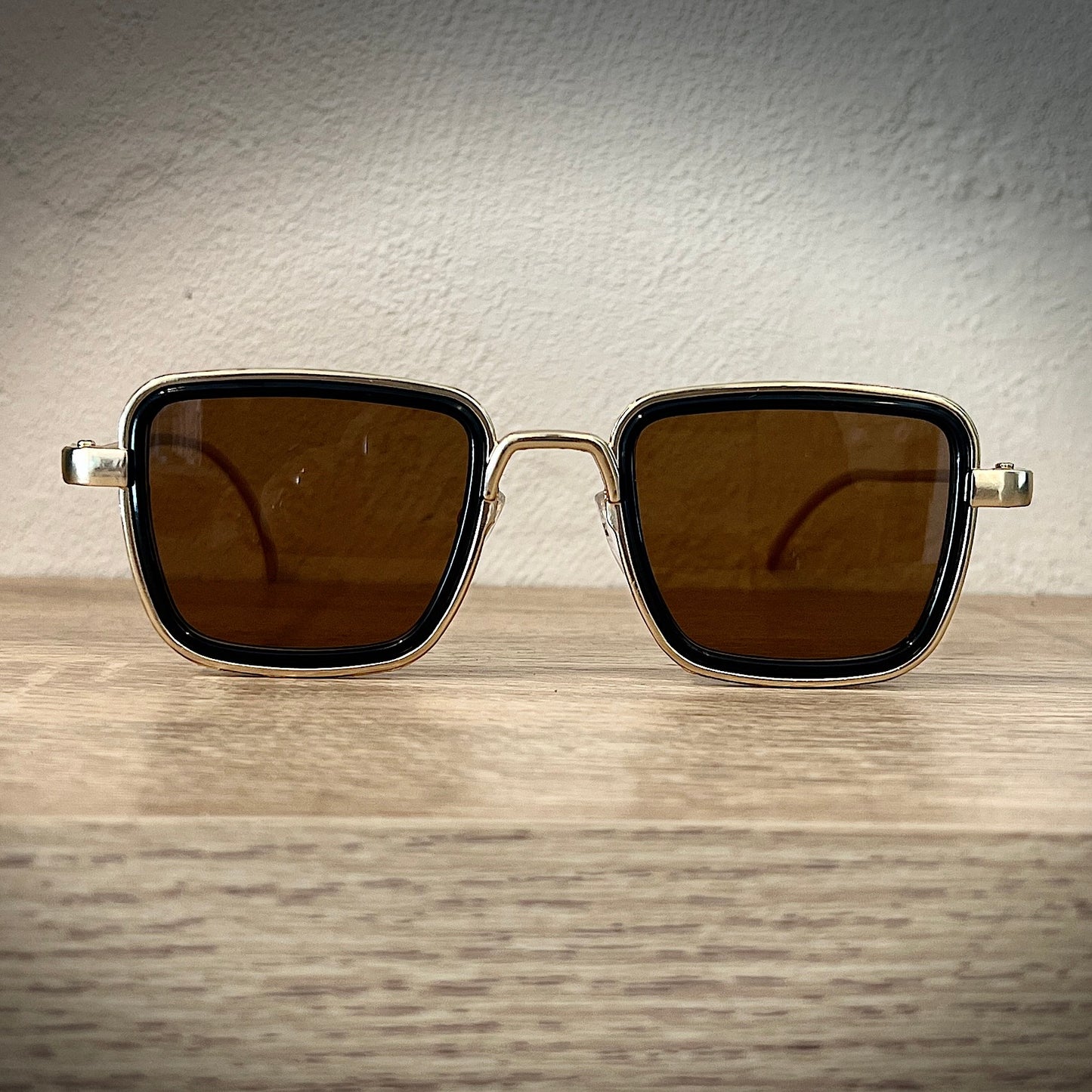 SUNGLASSES |BBC SUNNIES THICK METAL FRAME GOLD WITH BRONZE LENS